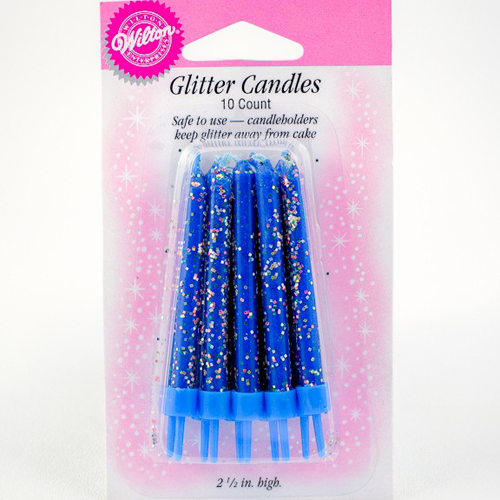 Wilton Blue Glitter candles