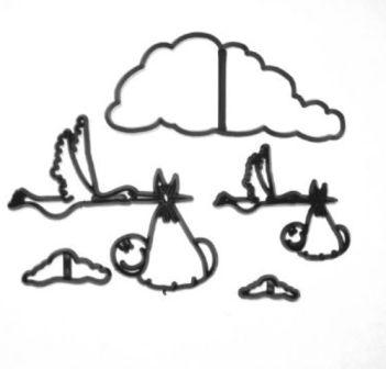 Patchwork Cutter Stork & Baby
